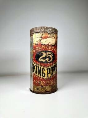 Antique KC Baking Powder Tin 25 Ounce Jaques Mfg 1920s Empty Kitchen Decor